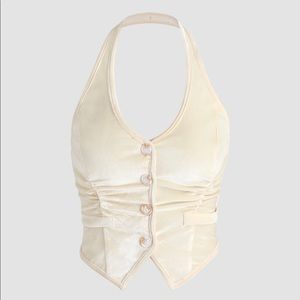 Button Up Halter Waistcoat Top